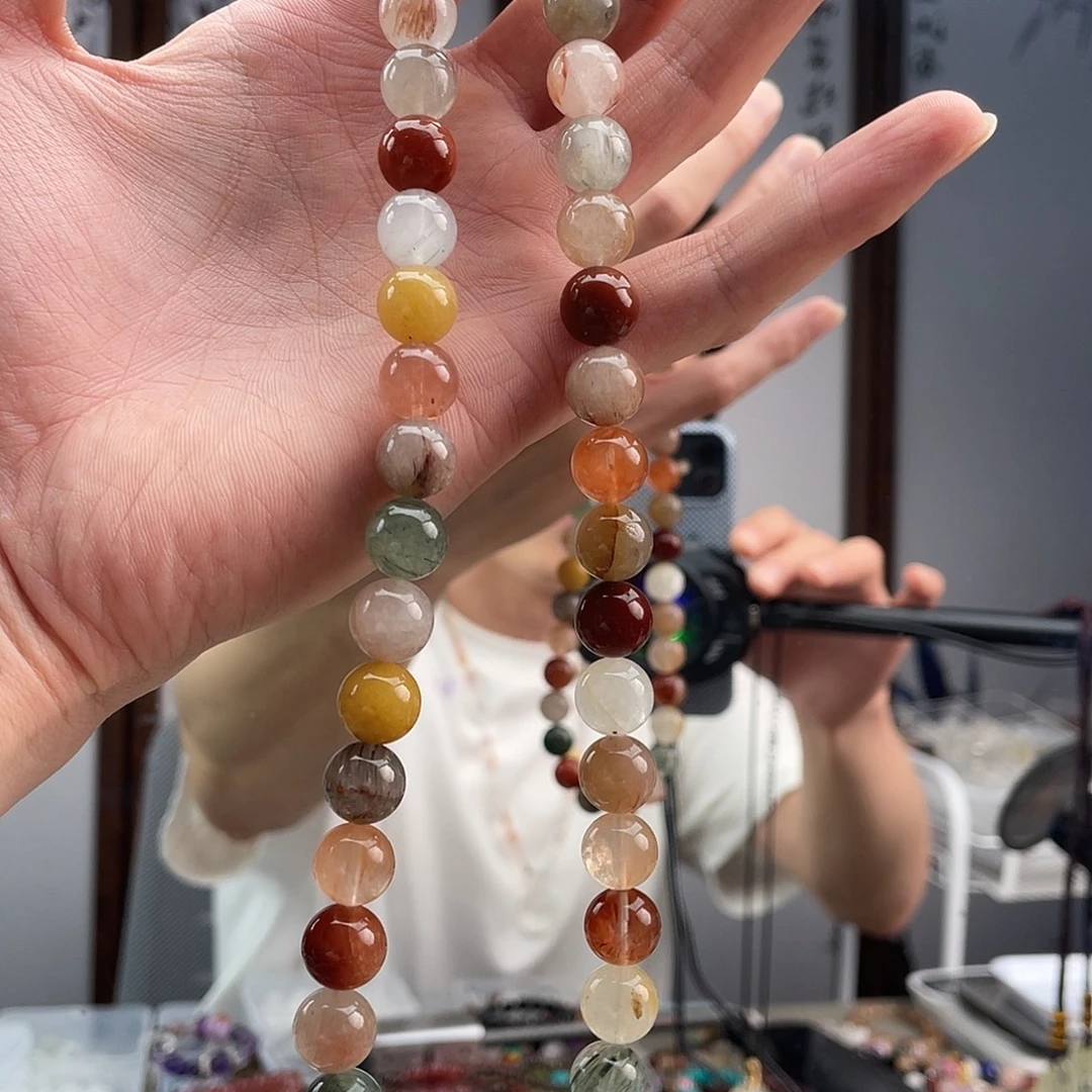 水晶手链未镶嵌拍两件兔毛项链