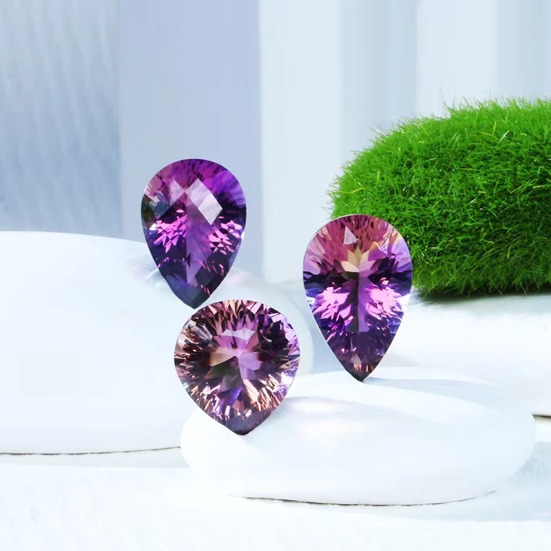 紫黄晶戒面水滴-多样性发其一