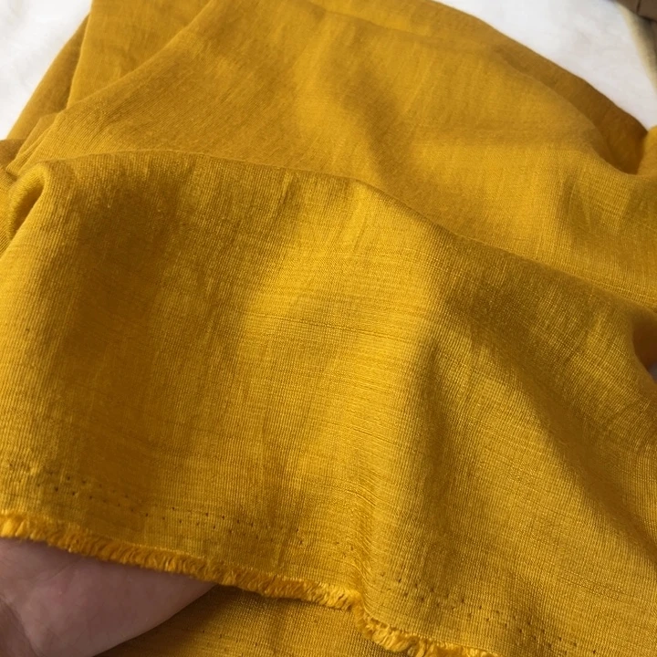 棉混纺姜黄麻棉2米