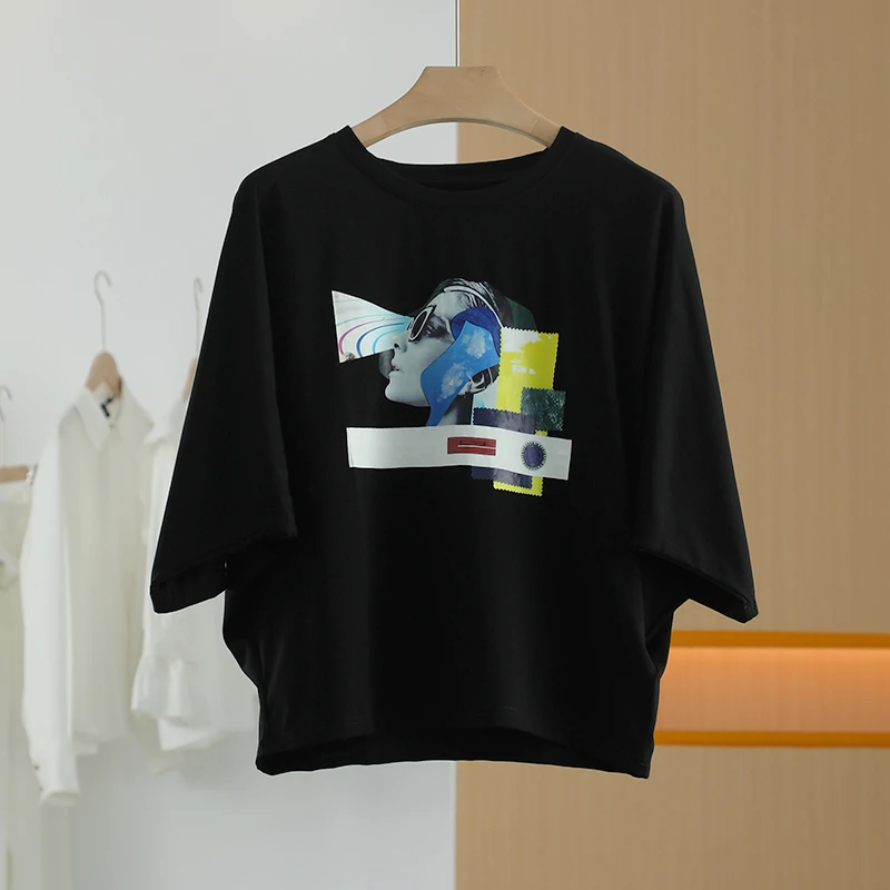 【唐长老自营】货号4703女装夏新款时尚印花T恤M