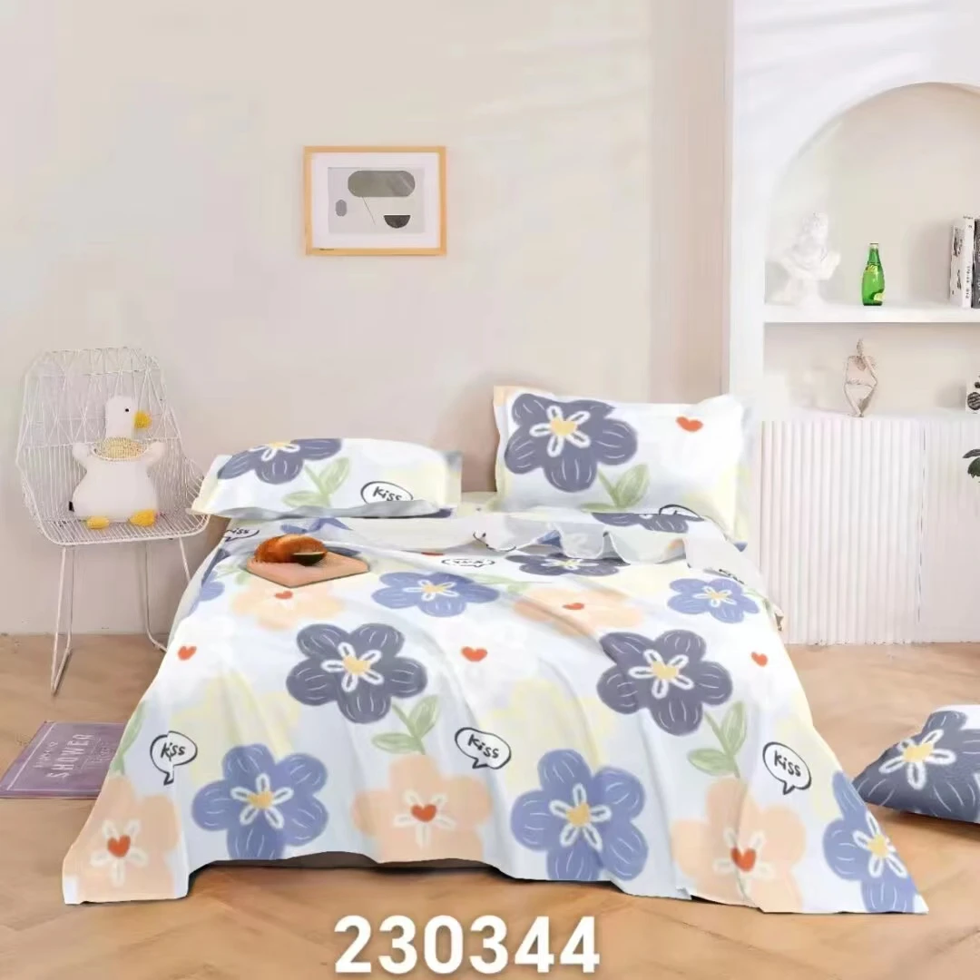 【鱼骨棉三件套】正宗粗布细沙提花床单厚实平整不跑床