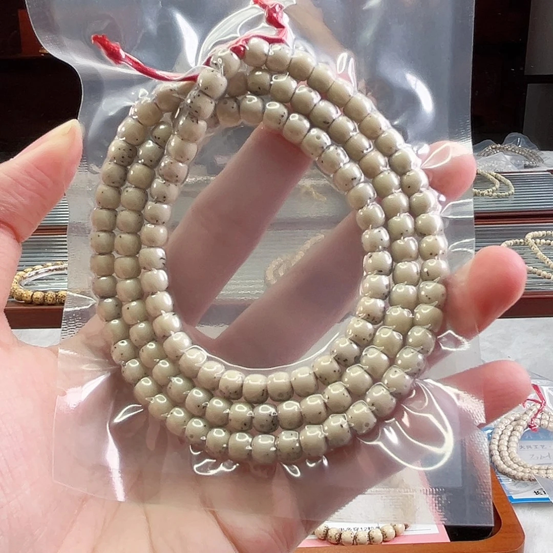 手串星月菩提Fqh6*5石玉料 三分之二留白 颗粒星