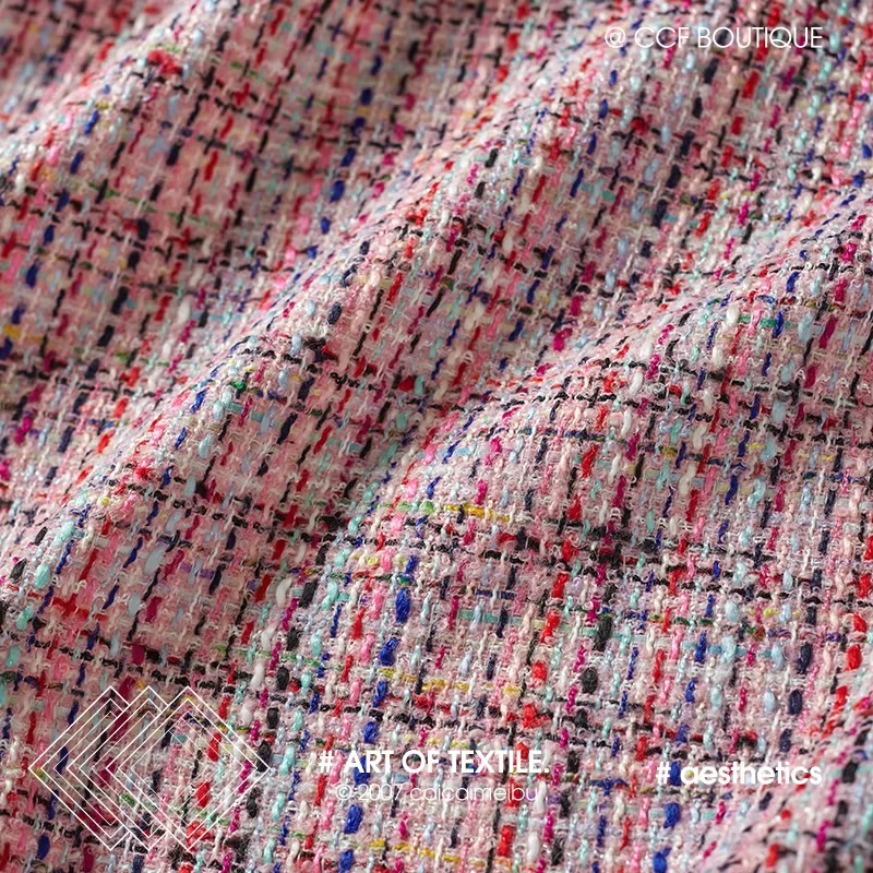 彩序香颂意大利进口彩糖色系小香风布料外套套装面料门150克600