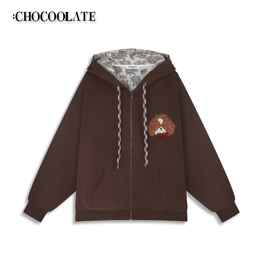 it：CHOCOOLATE美式趣味小狗连帽情侣卫衣外套6163-1406443