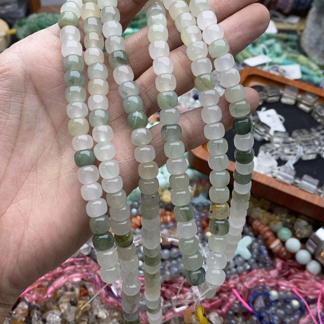 玛瑙/玉髓未镶嵌珠宝半成品一条天然微瑕8mm天山翠老型A45