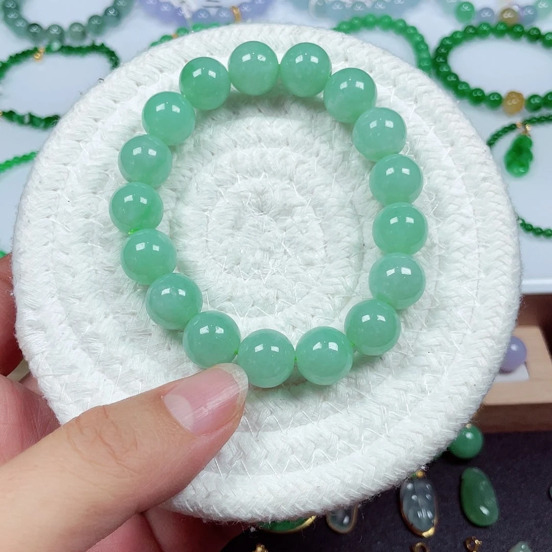 翡翠未镶嵌手链天然缅甸翡翠A货卡11.9