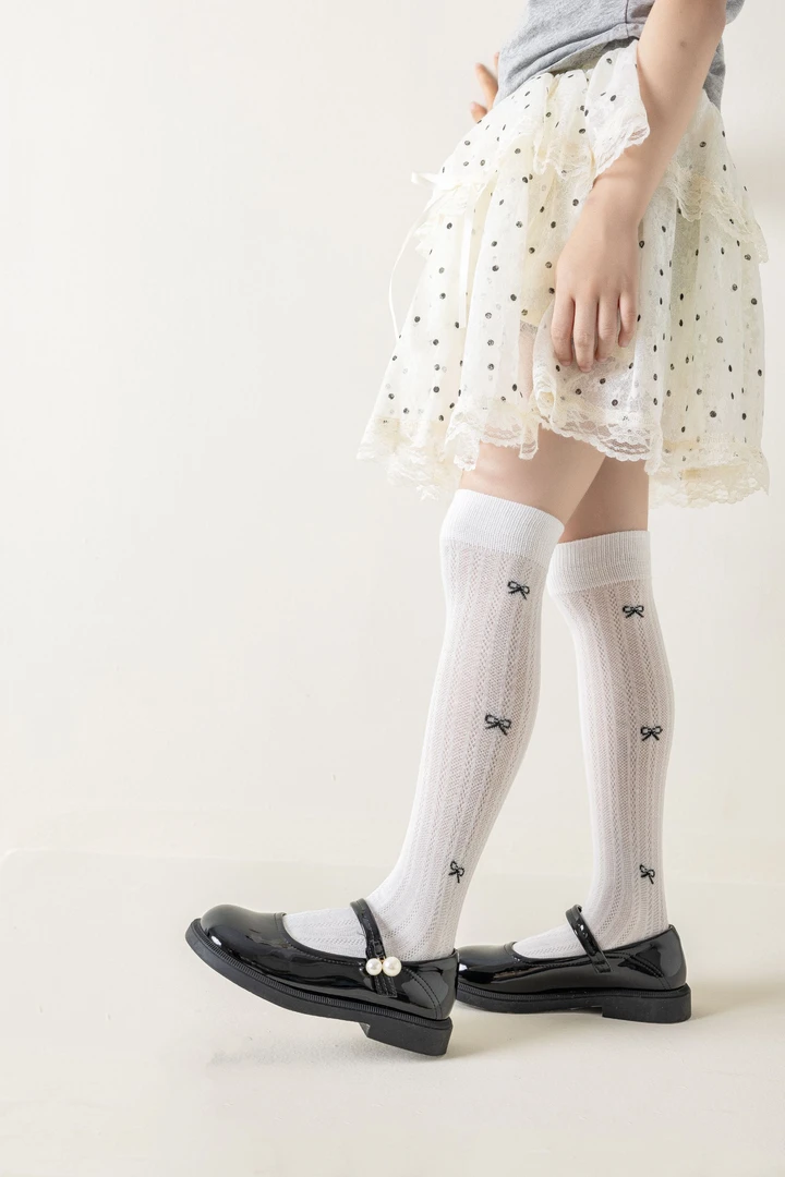 女童长筒袜夏季薄款网眼防蚊袜宝宝儿童袜子女春秋高筒过膝长袜