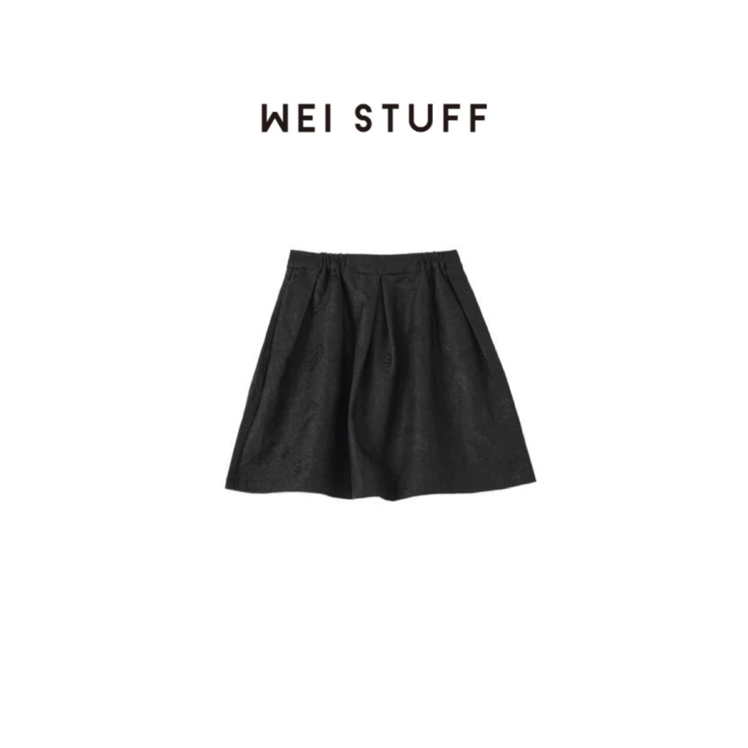 WEI STUFF “一梦江南” 暗纹提花香云纱休闲半裙 6339 . S