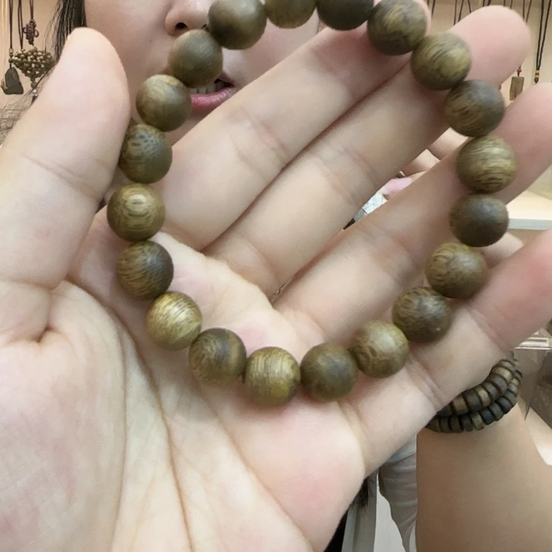 沉香沉香碎屑1.0莺歌绿圆珠单圈