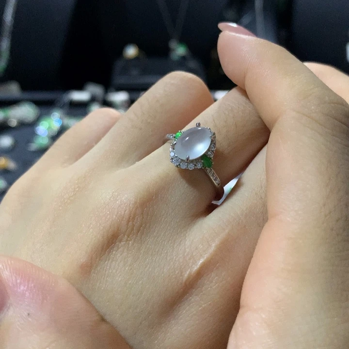 翡翠银S925镶嵌戒指