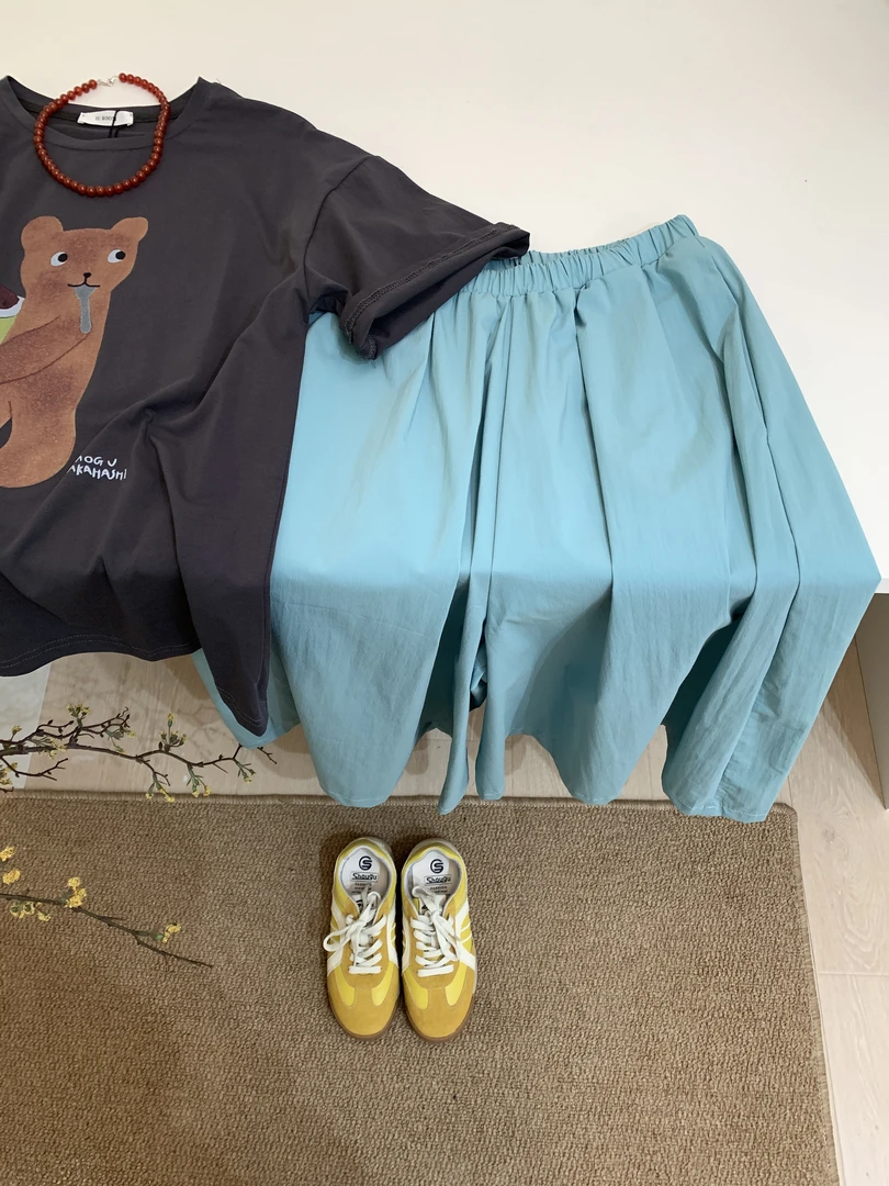 『李木木』春款上新~~韩代松紧腰裙裤  2668  裤长79