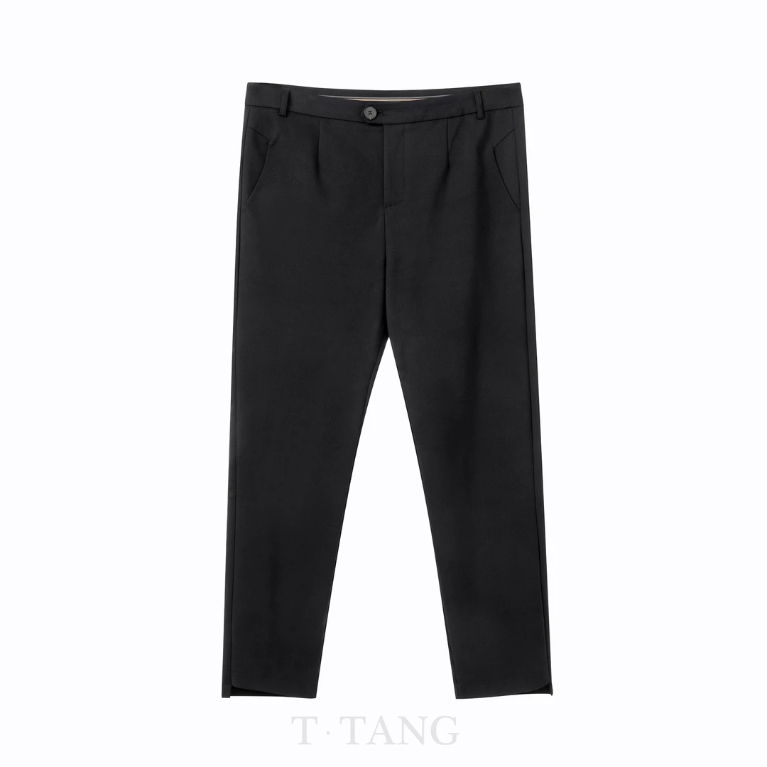 百搭高腰时尚休闲直筒百搭显瘦筷子裤修腿型西服裤【229】TT
