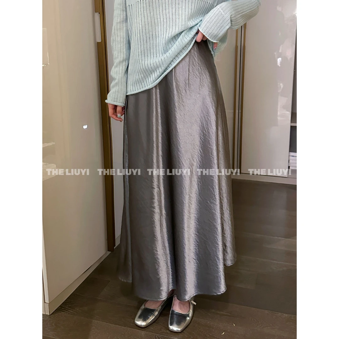 【LIUYI】流光裙～夏季缎光面显瘦鱼尾半身裙53138