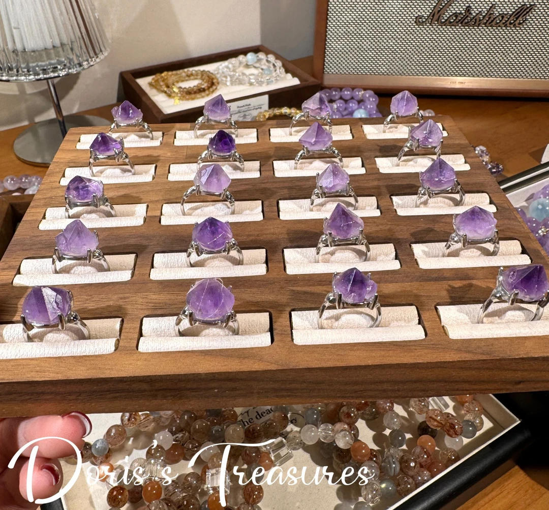 【紫糖塔】水晶戒指 气质多样性发一颜色微差