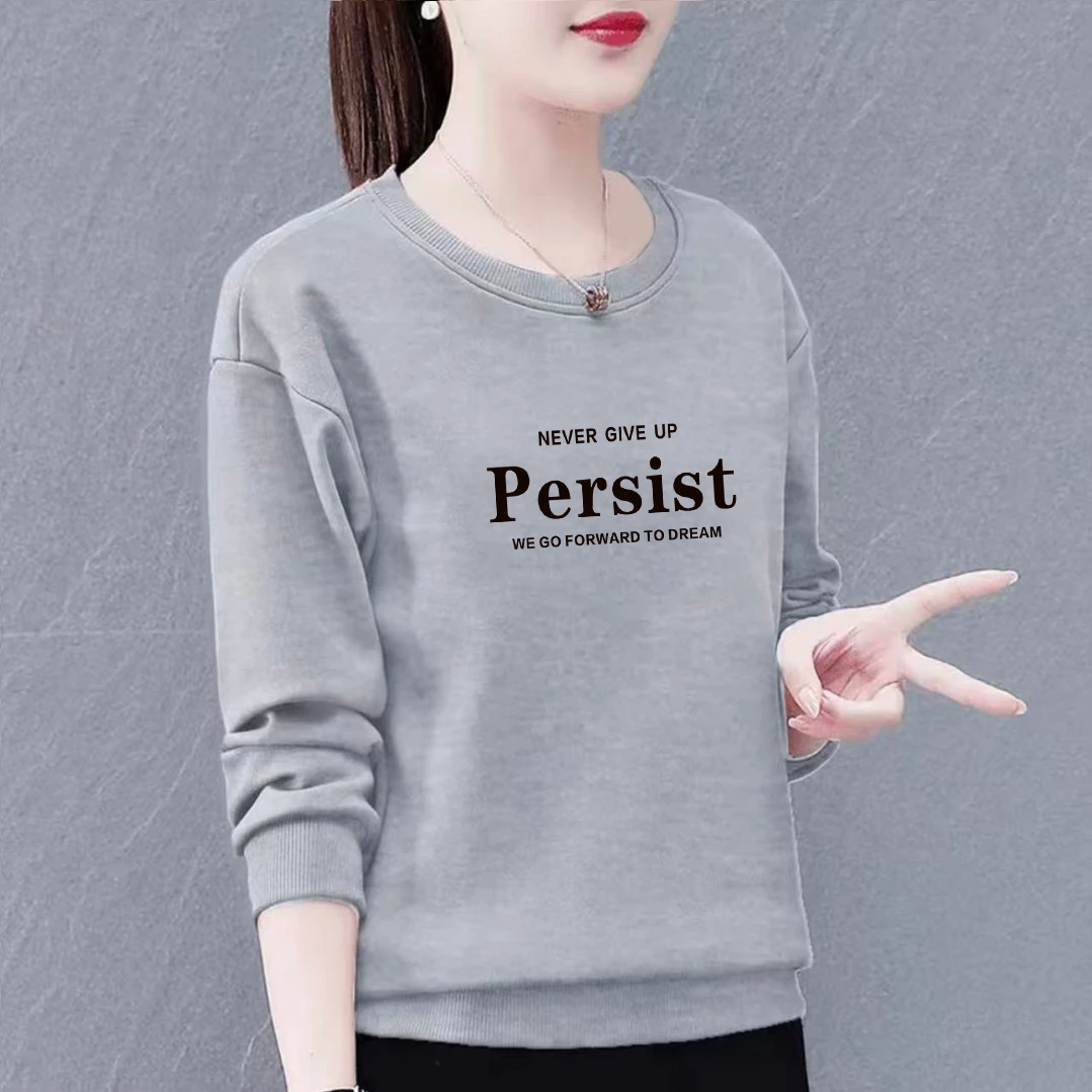 纯棉卫衣女款春秋季宽松休闲洋气显瘦圆领打底衫上衣外套