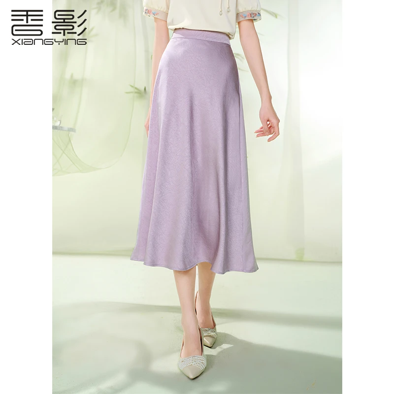 【直播专享】A642743半身裙 香影新中式国风半身裙女夏季新款紫色