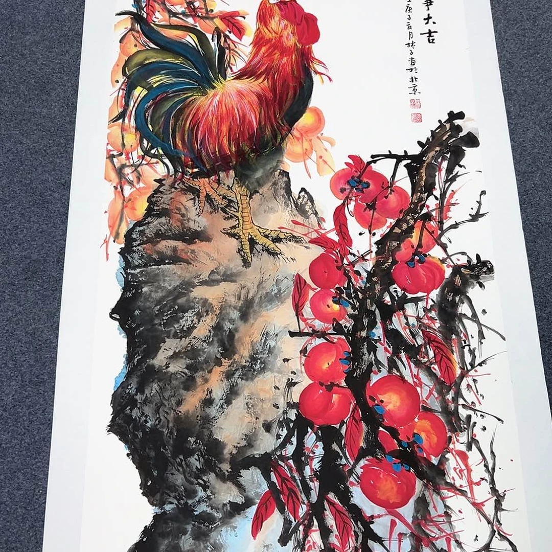 高***签国画宣纸国画纯手绘作品