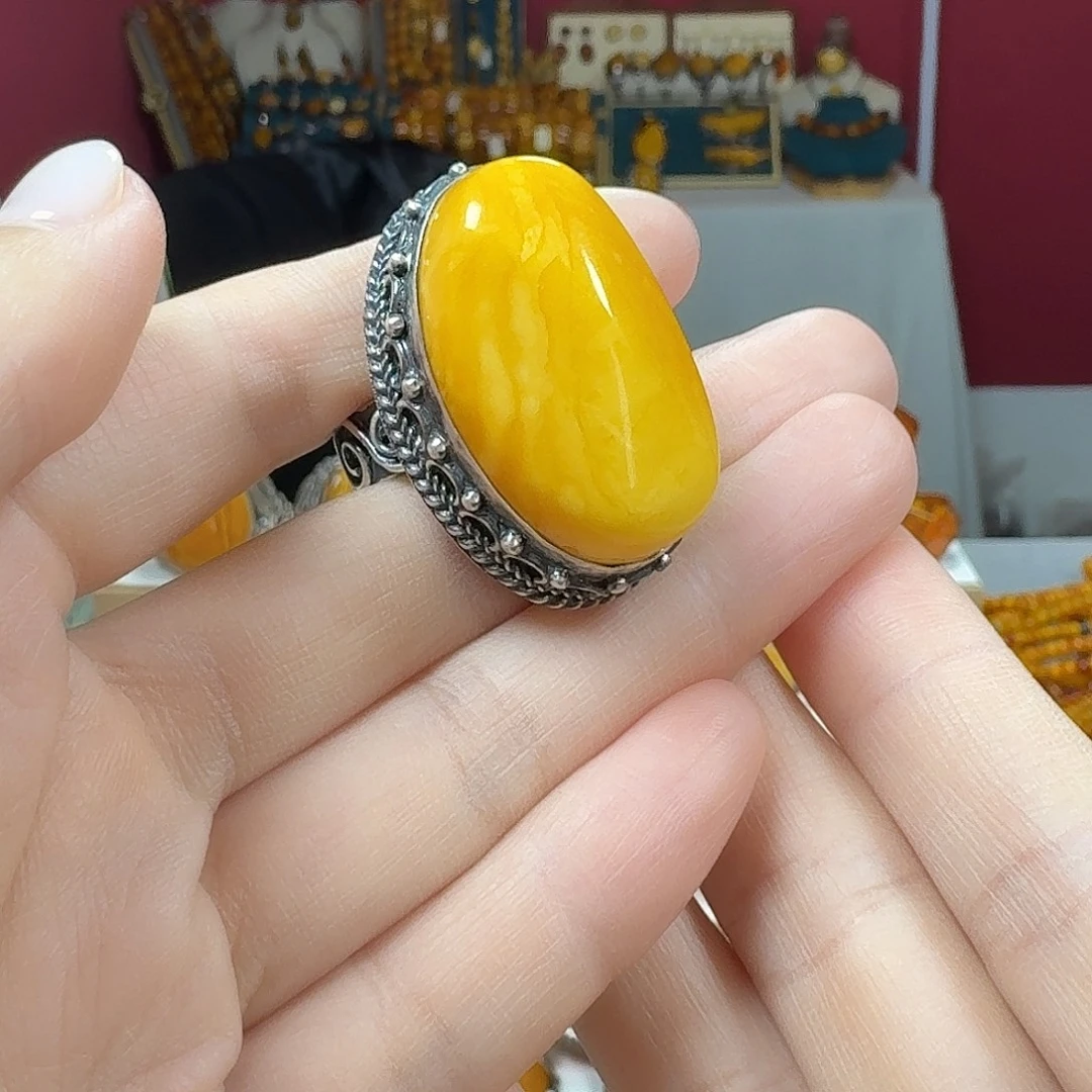 蜜蜡未镶嵌手链戒指
