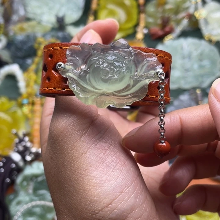 未镶嵌岫玉吊坠毛衣链锁骨链
