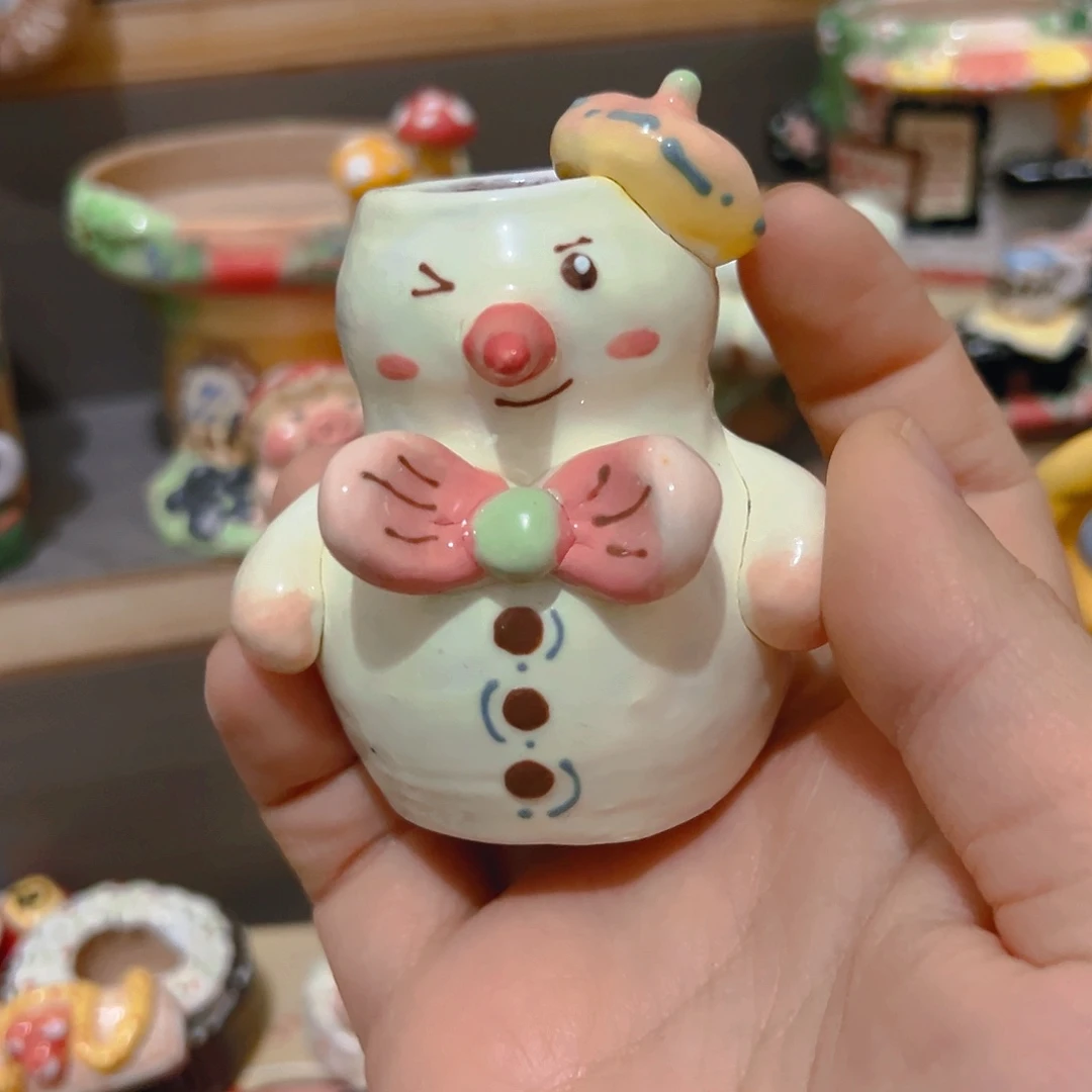 微瑕福福雪人多肉花盆