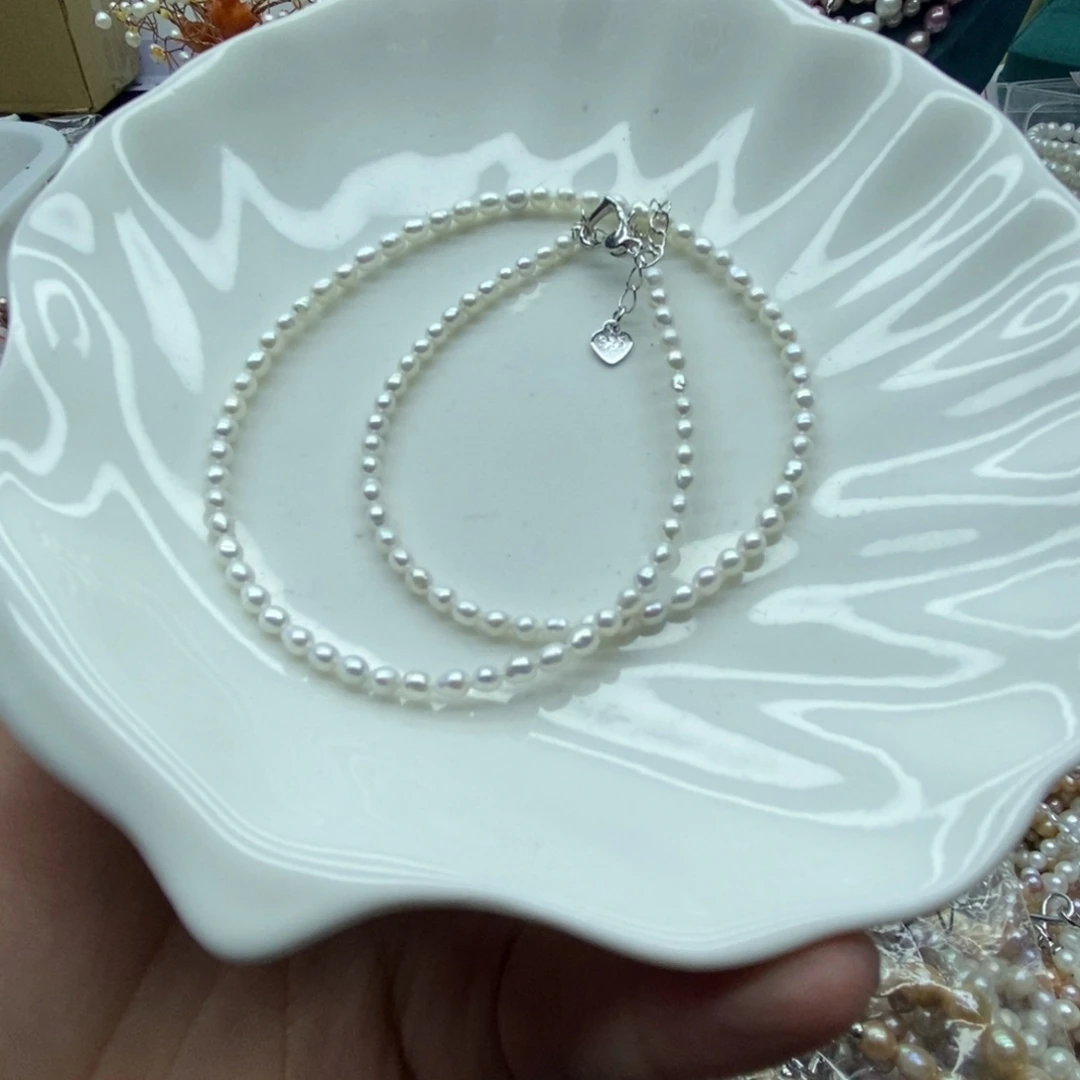 淡水珍珠天然淡水珍珠无人工干预银S925镶嵌3