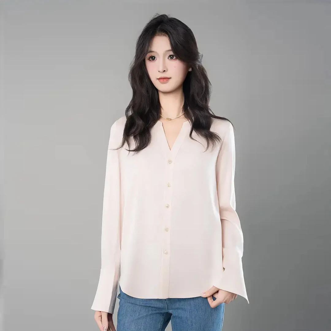 AMASS/阿玛施早春新款气质优雅轻奢高级感衬衣长袖衬衫女士530005