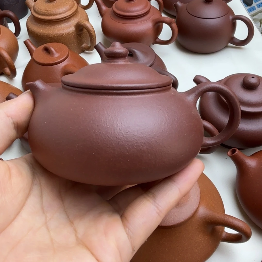 紫砂茶壶紫泥寒江150cc微瑕
