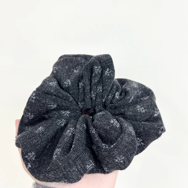 L569夕洛灰色碎花肠圈气质时尚简约百搭成人韩版韩版发绳可爱复古