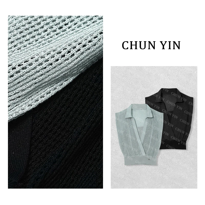 大雨【翻领假两件】设计感夏季简约气质百搭减龄上衣33533