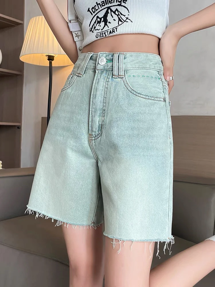 3051款五分牛仔弹力短裤130-220斤