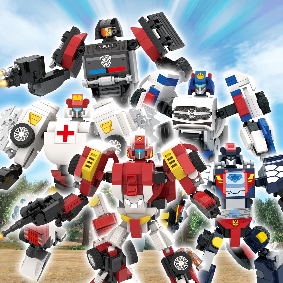 哲高重装归来咖宝车神积木玩具小颗粒拼装男孩机构礼物