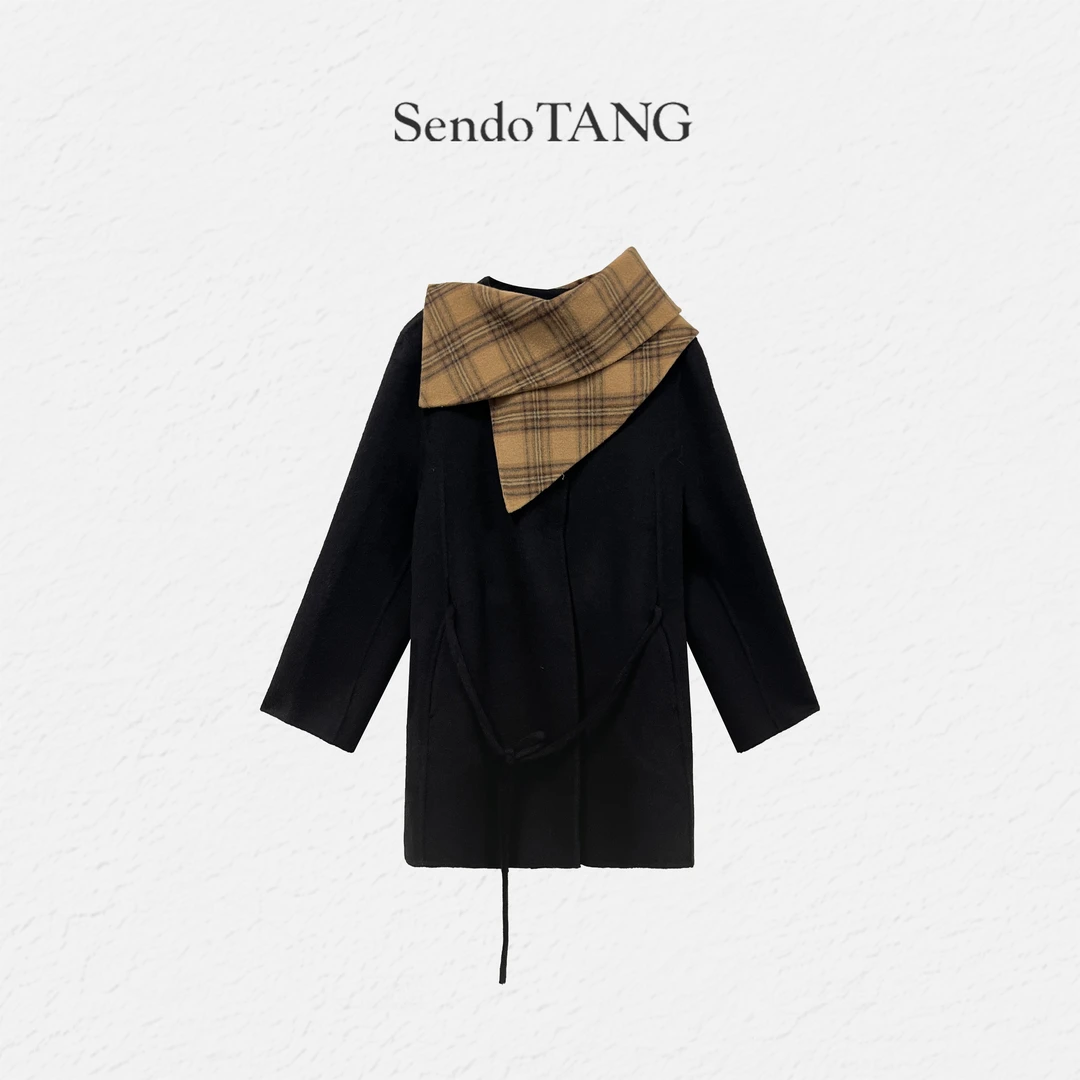 100羊毛大衣外套【暖冬】胖多大码秋冬新款高级感简约