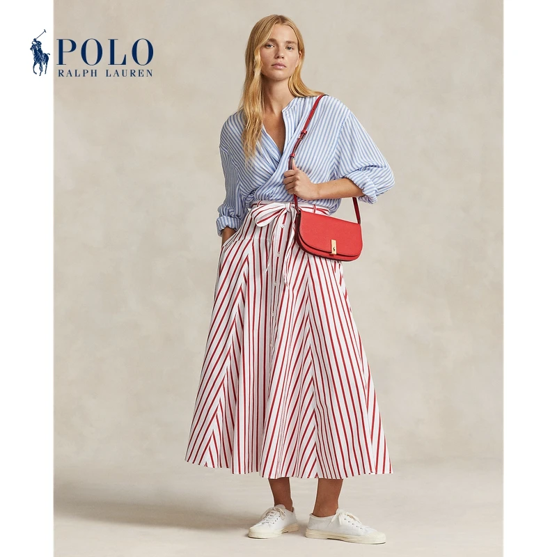 Ralph Lauren/拉夫劳伦女装 经典款条纹棉质A字型半身裙RL25349