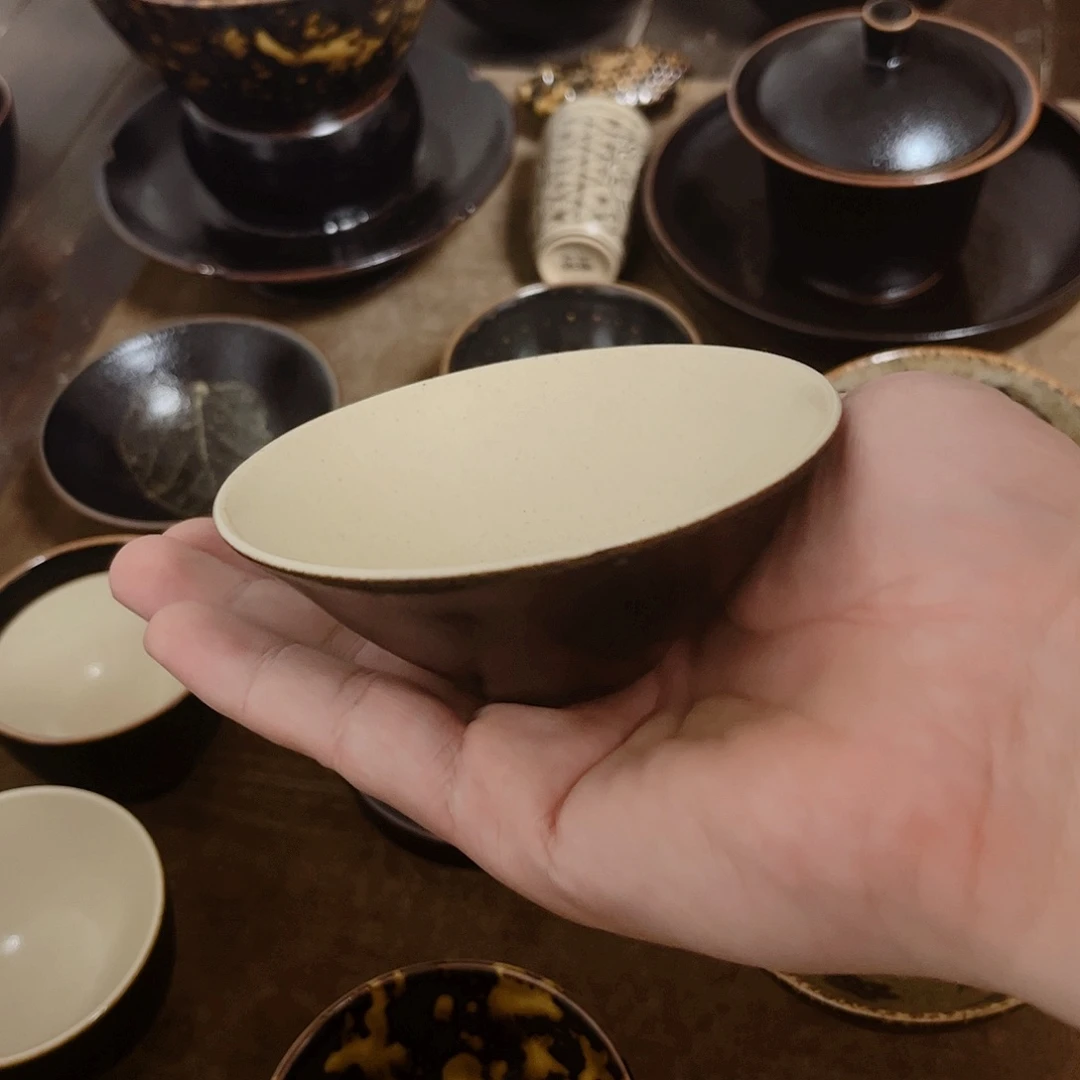茶盏吉州窑柴窑放漏杯