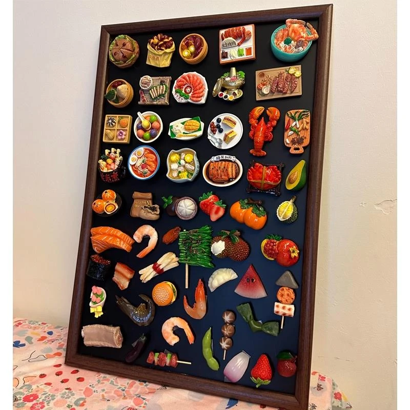 冰箱贴展示板磁吸化妆墙复古留言板黑板咖啡馆装饰板照片收纳墙