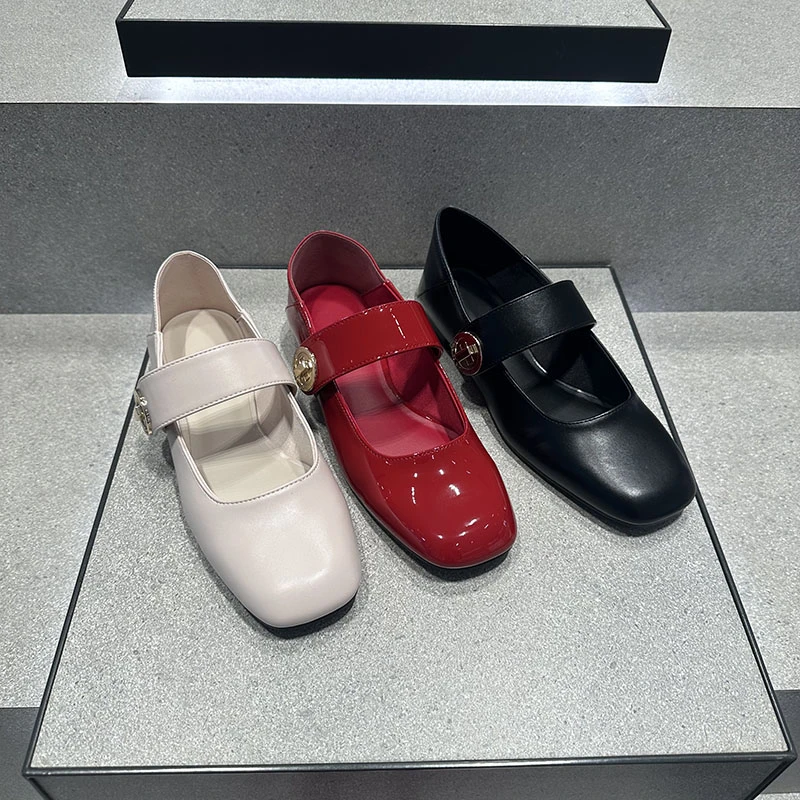 CATTING&KATHY女鞋25春季新款70920166方头两穿单鞋平底玛丽珍鞋