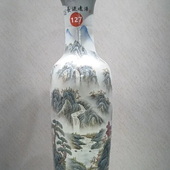 摆件瓷手绘粉彩源远流长1.2米一个