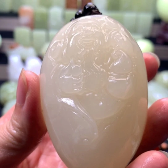石材方解石手把件