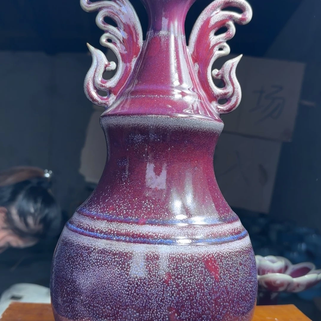 陶摆件郑家钧窑摆件微瑕