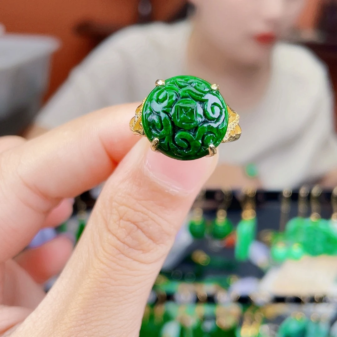 翡翠银S925镶嵌耳饰饰品