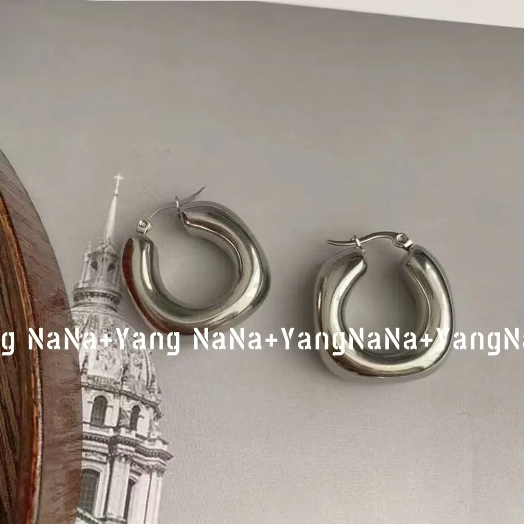 非金属树脂耳饰 【夏季辣妹穿搭】百搭简约素圈气质复古耳圈钉耳钉