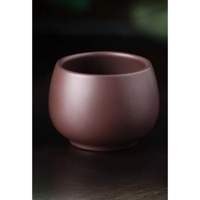 w2928深井老紫泥龙蛋压手主人茶杯