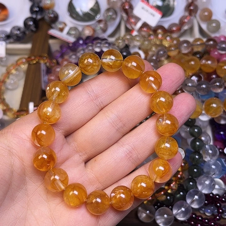 水晶手链未镶嵌黄浇花