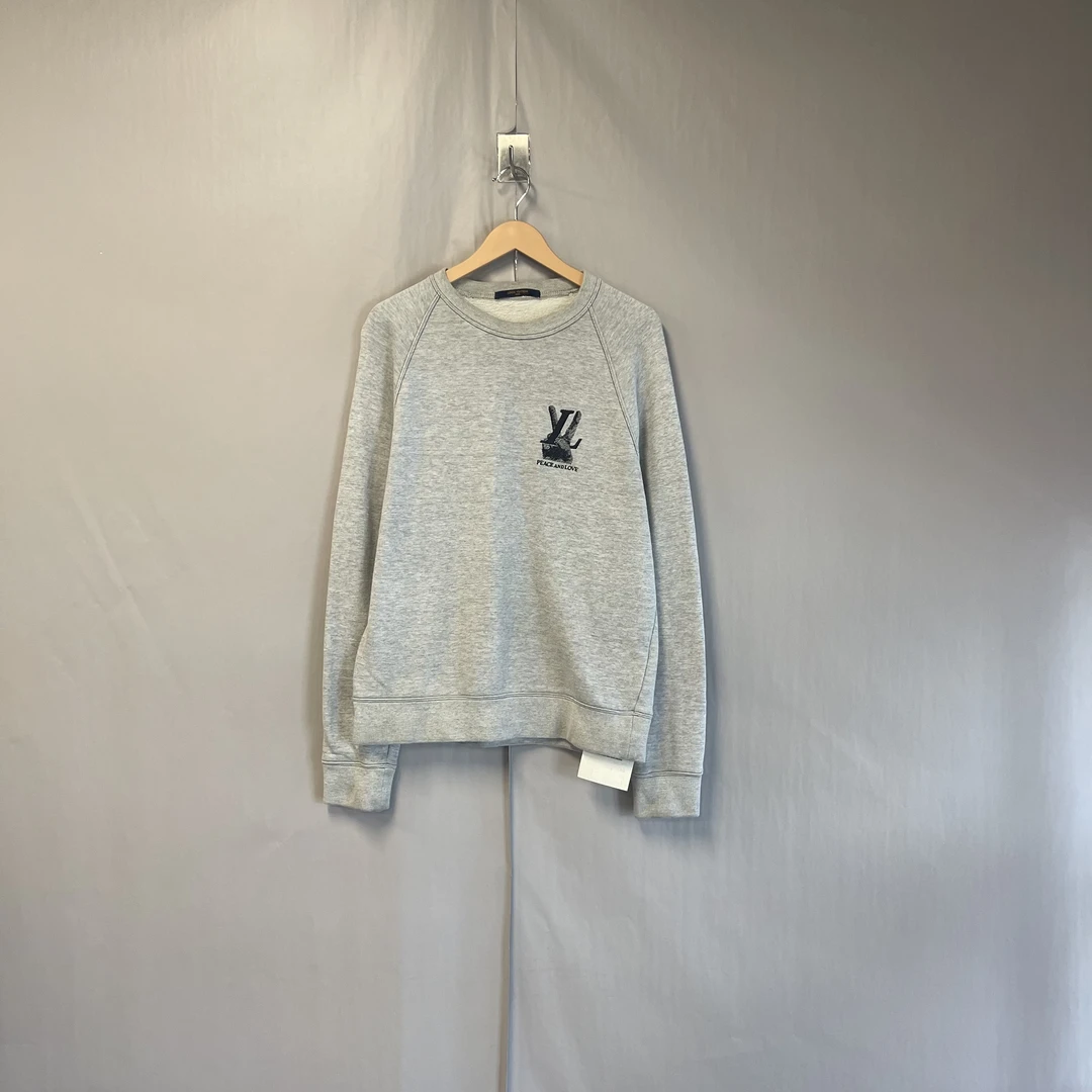 99新 LouisVuitton/路易威登 字母logo手势印花加绒卫衣 M码#8058