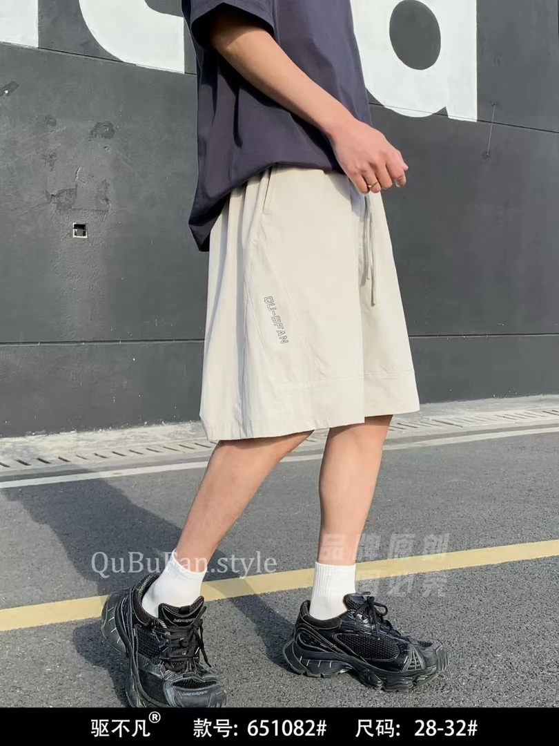 拼接纯色薄款速干青少年大童夏季五分裤短裤直筒宽松唐风美学