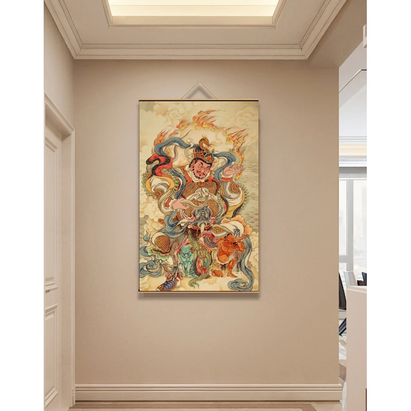 【191西方广目天王】60x90cm现代简约挂轴装饰画办公室家居装饰画