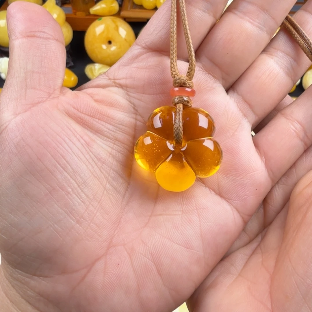 琥珀未镶嵌颈饰纯天然琥珀蜜蜡