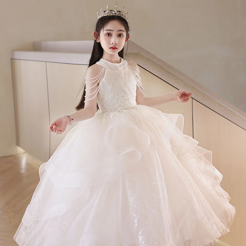 高端礼服生日公主裙花童婚礼蓬蓬裙主持人走秀儿童钢琴演出服女童