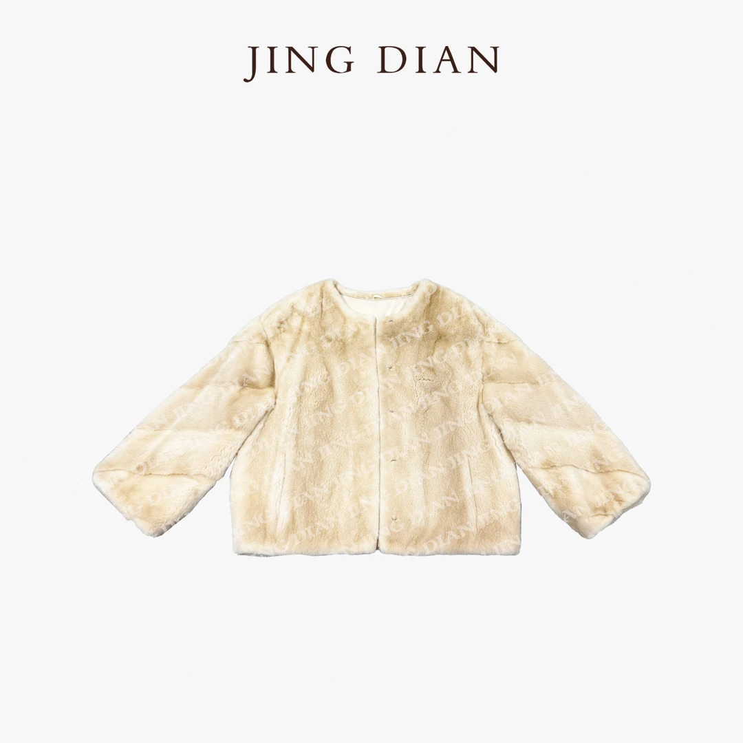 【JING DIAN】定制款进口经典款袖子斜排水貂