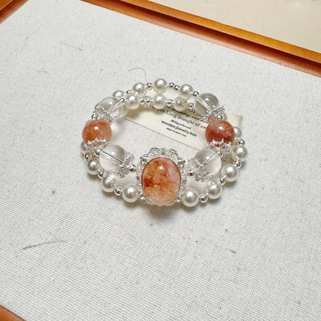 {双圈胶花}重工原创设计款成品高品质珠子水晶手作